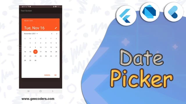 عرض مربع لاختيار التاريخ في Flutter