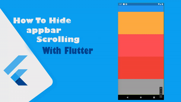 إخفاء الشريط العلوي appbar اثناء scroll في flutter