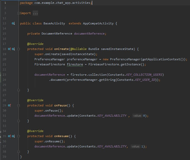 عمل كلاس BaseActivity لقيمة البيانات