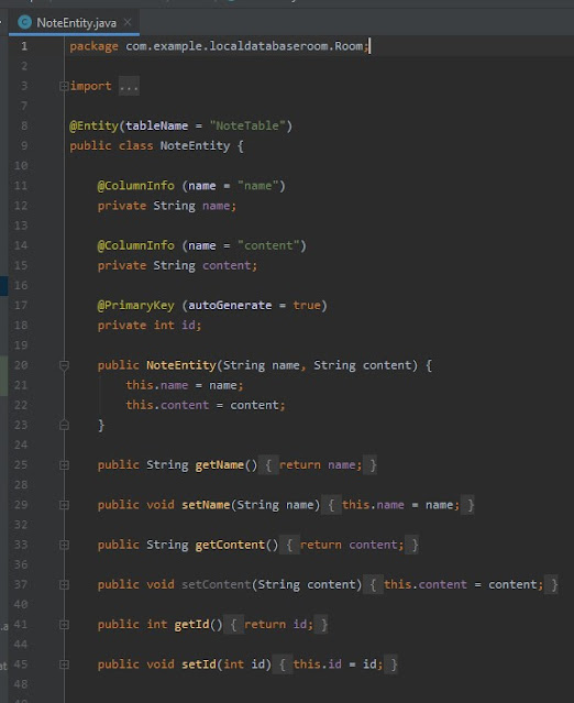 Room في Android Studio