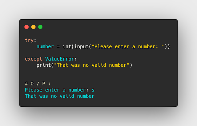 شرح قاعدة try و except في python شرح قاعدة try و except في python