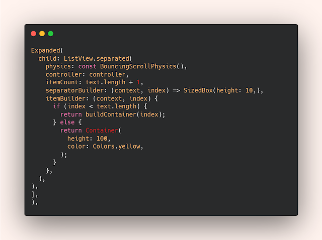 How to add an item above listView in Flutter project