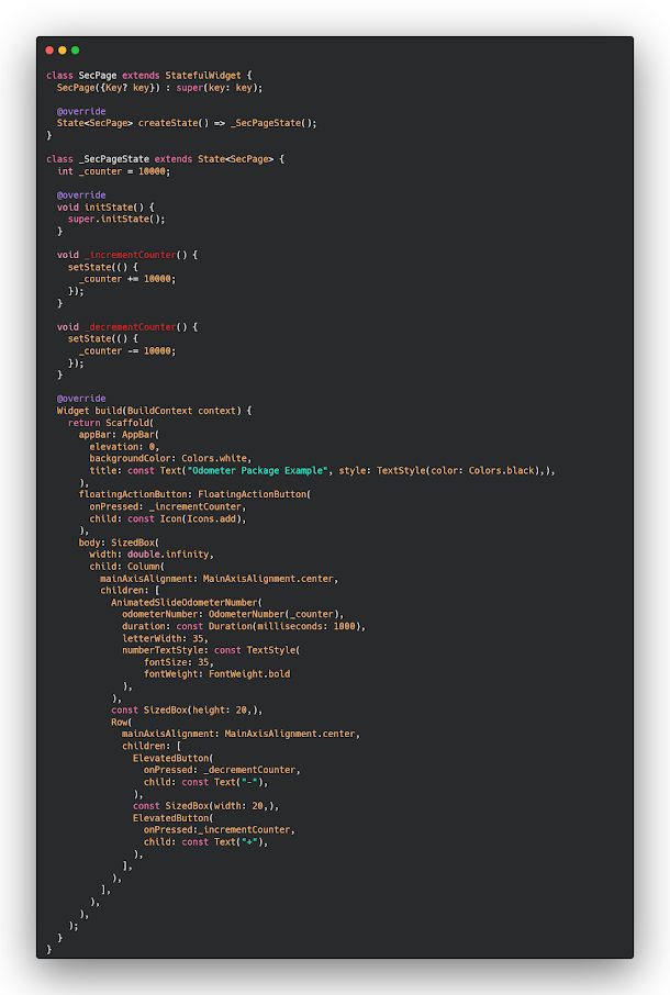 How to create counter with animation in Flutter