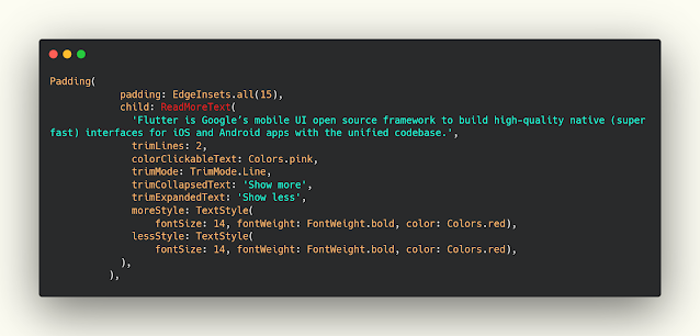 show more and less text in Flutter