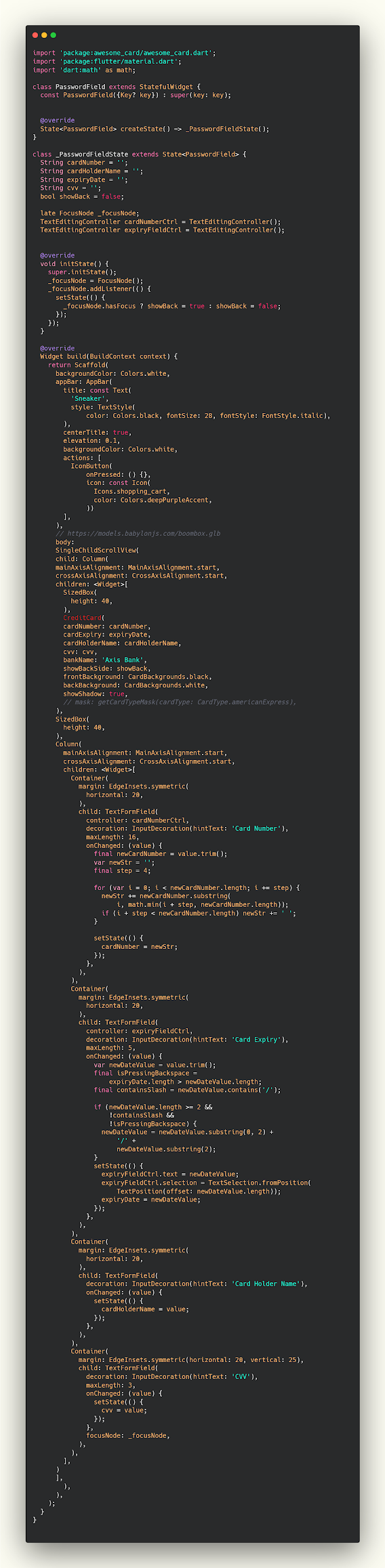 How to detect credit card in Flutter