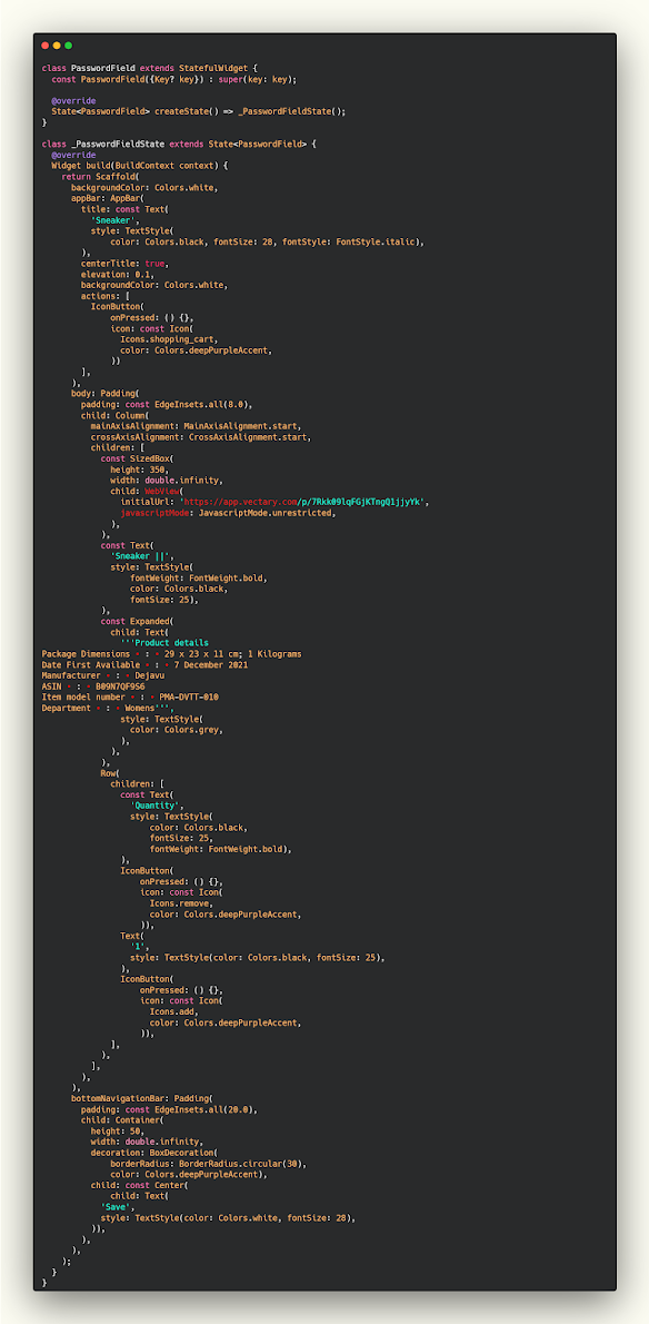 How to display image 3d from website into flutter project
