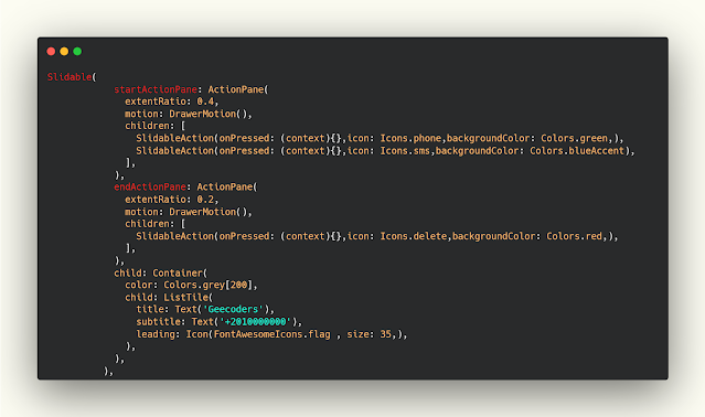 How to swipe to delete or call in flutter