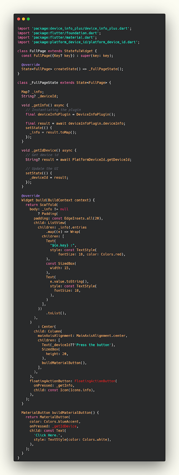 how to get all info mobile