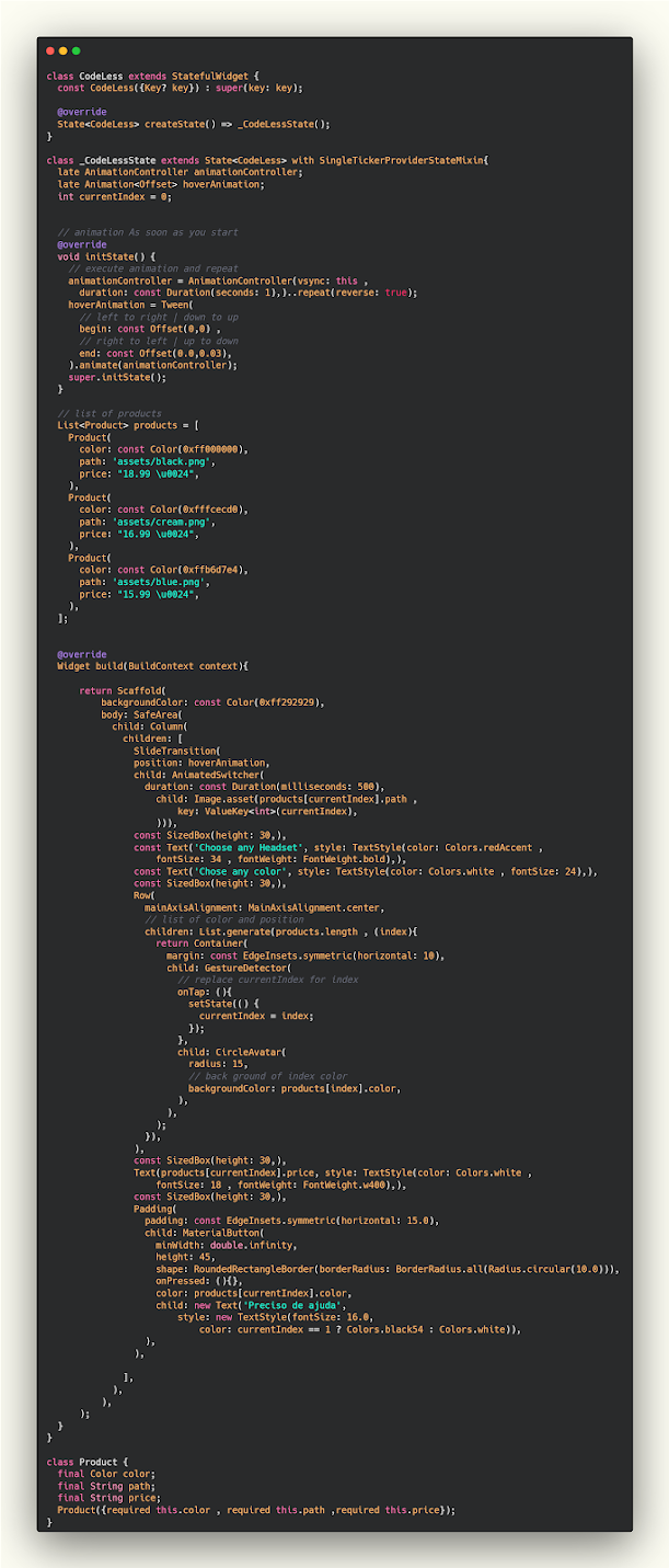 صفحة عرض تفاصيل المنتج مع تحريك العنصر