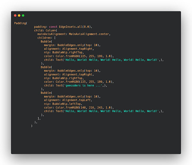 How to create char bubble in flutter project How to create char bubble in flutter project