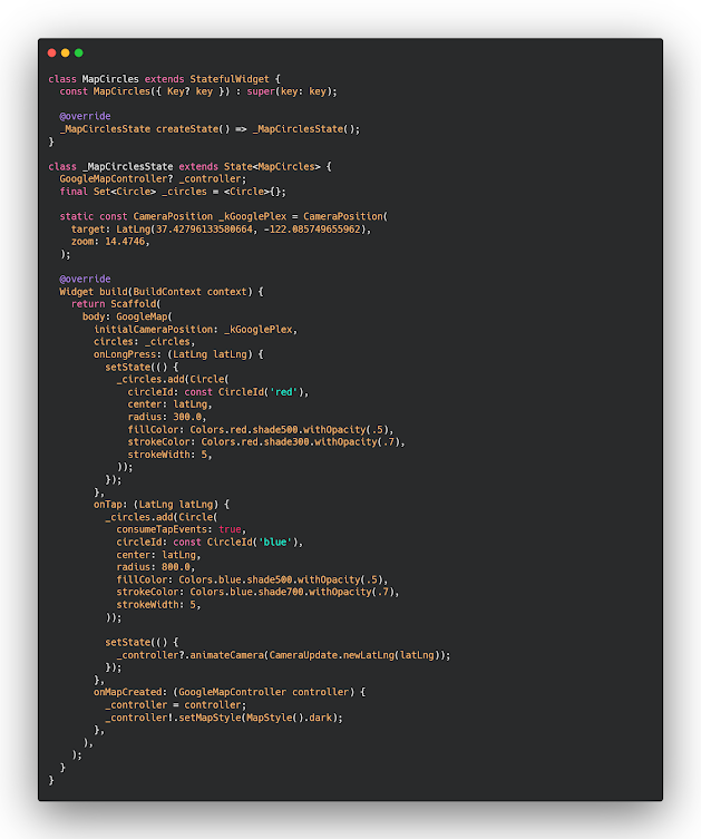 How to determine distance map in Flutter