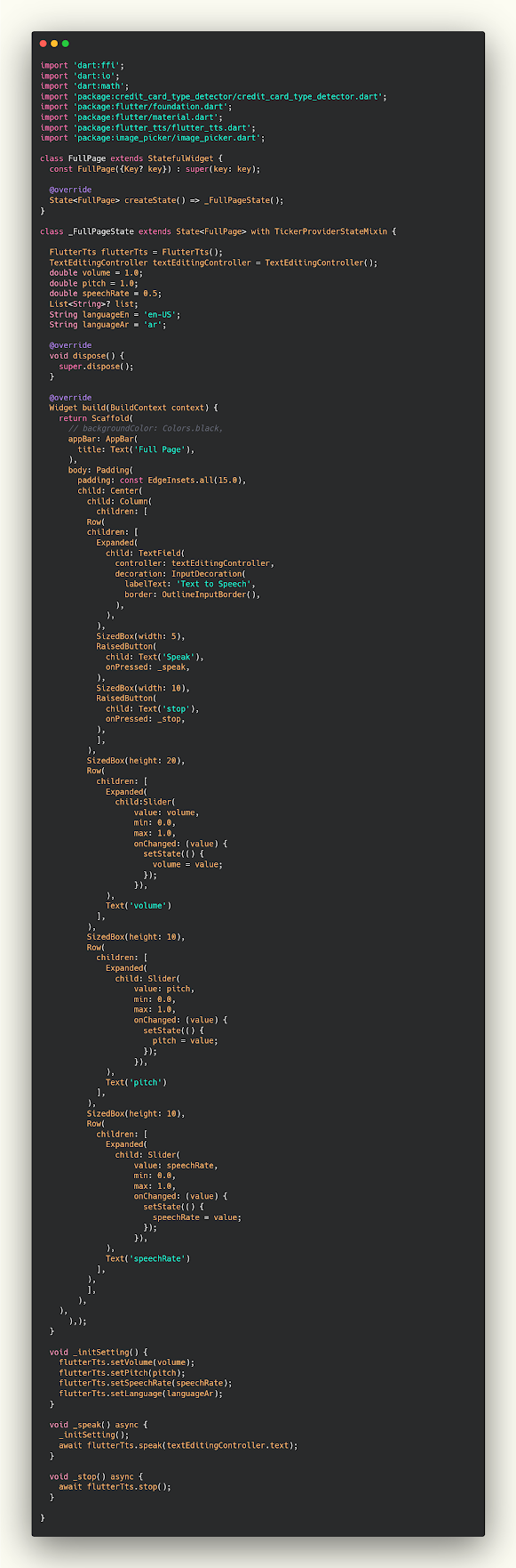 How to convert text to sound in Flutter