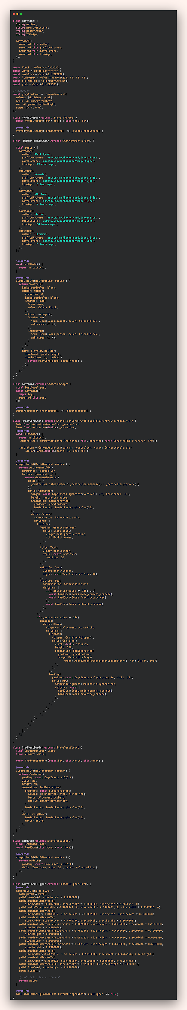 How to display items & add animation
