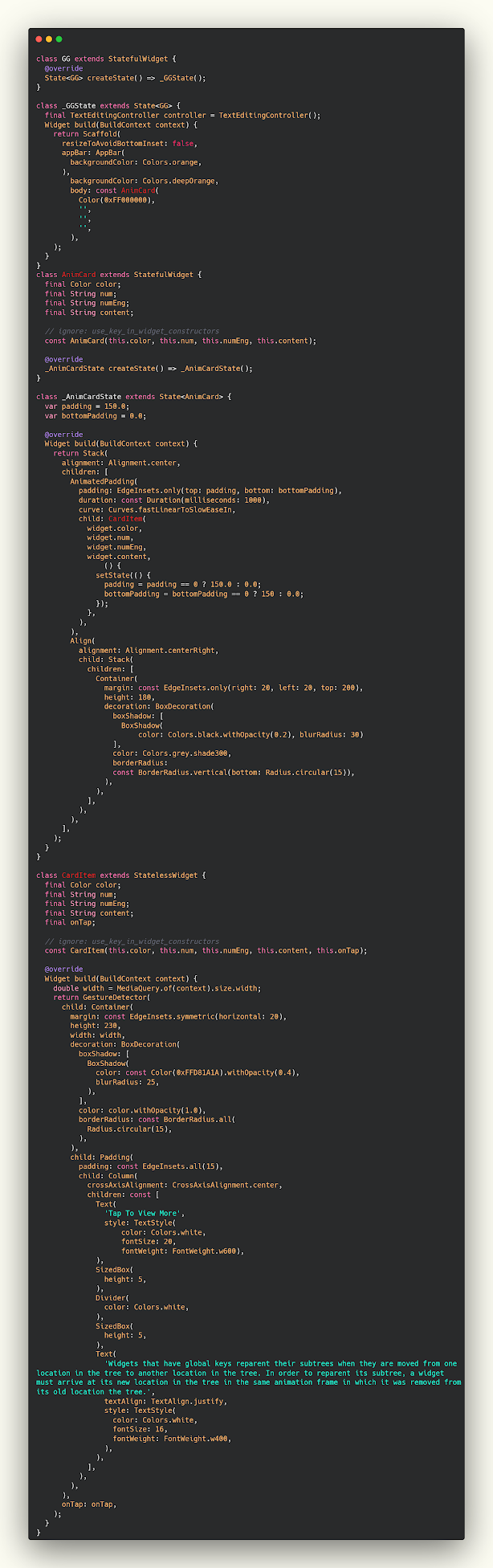 how to create message box with animation (Flutter)