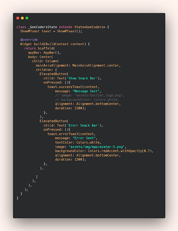 How to change snackbar in flutter