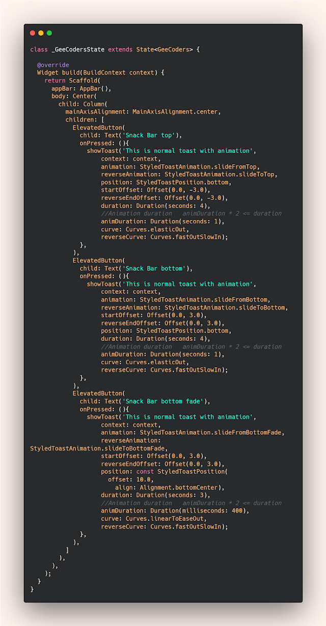 How to show snackbar in Flutter