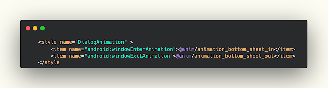 تصميم style لل bottomSheet