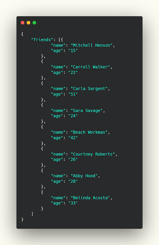 ملف json الذي سوف نتعامل معه