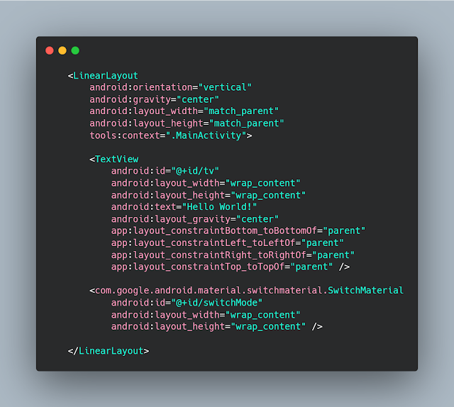 كود التصميم للتبديل الى الوضع الليلي