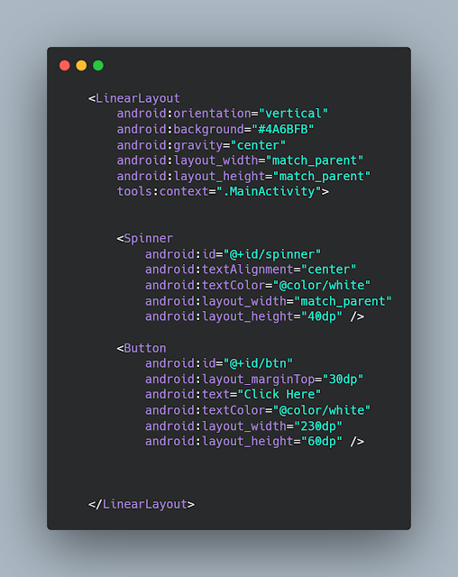 شرح تصميم الspinner في xml