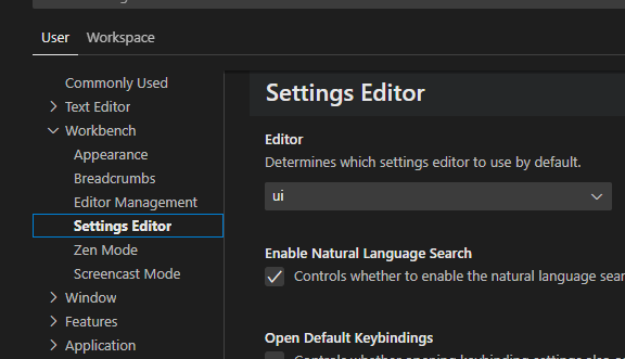 تحويل صفحة setting من json الى ui في vs code تحويل صفحة setting من json الى ui في vs code