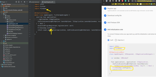 شرح كيفية ربط التطبيق بخدمة firebase بمشروع Flutter للاندرويد و ios