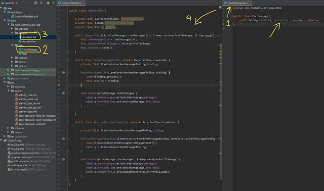 عمل Adapter لل Chat وإنشاء class Message عمل Adapter لل Chat وإنشاء class Message