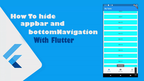 شرح كيفية اخفاء appbar و bottomNavigationBar اثناء عمل scroll للصفحه