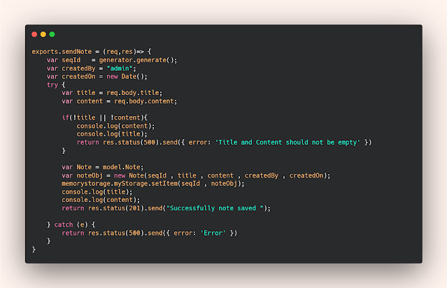 كيفية إضافة بيانات على السيرفر في note api بواسطة nodeJS