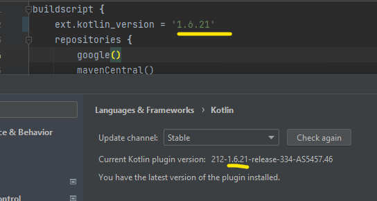 how to update kotile in android studio how to update kotile in android studio