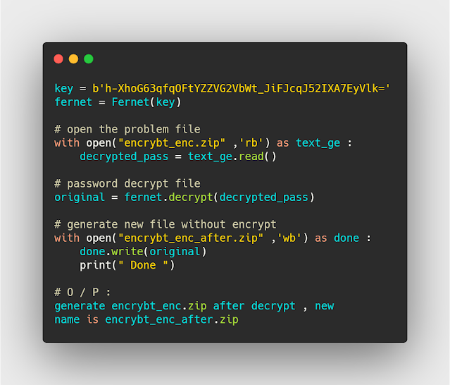 فك تشفير الملفات بالبايثون عن طريق الkey فك تشفير الملفات بالبايثون عن طريق الkey