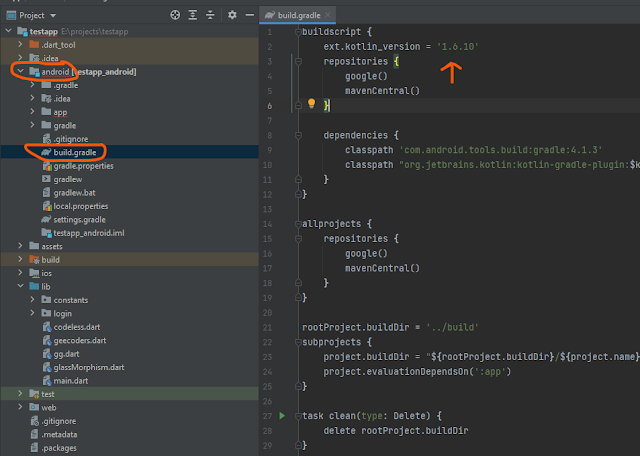 سبب ظهور مشكلة minCompileSdk (31) specified in a dependency's AAR