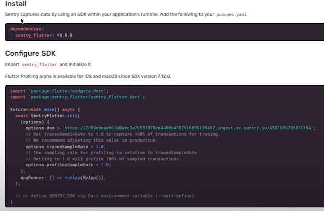 كيف تتابع اخطاء تطبيقك بعد اطلاقه عن طريق Sentry في Flutter بسهوله