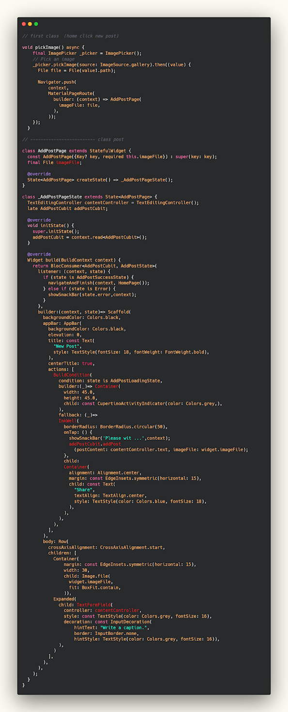 how to share post (text and image) to firebase