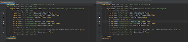 كود ملف الtheme للوضع الليلي والعادي