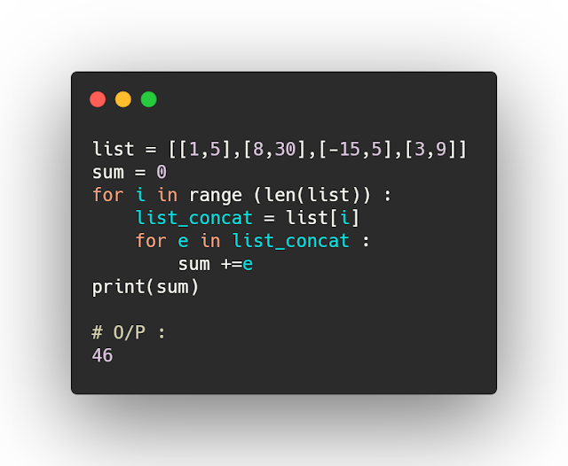 كيفية جمع الارقام الموجوده داخل List في python