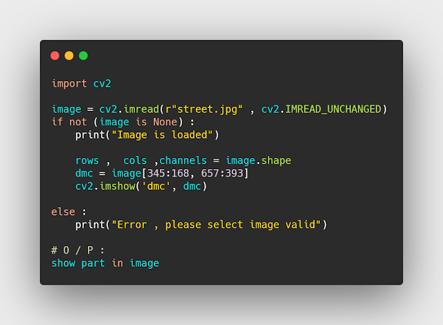عرض اجزاء معينة من الصورة بواسطة مكتبة OpenCV