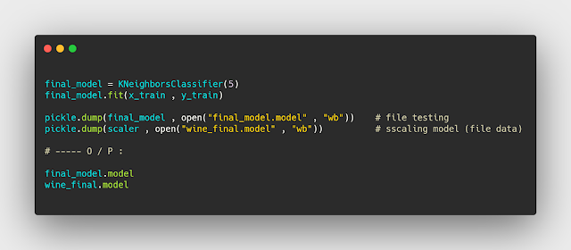 حفظ المشروع في file بعد الانتهاء من تحليل dataset وتنفيذ model عليه