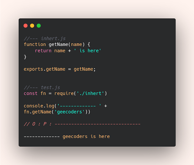 شرح كيفية الوراثه واستخدام exports في NodeJs