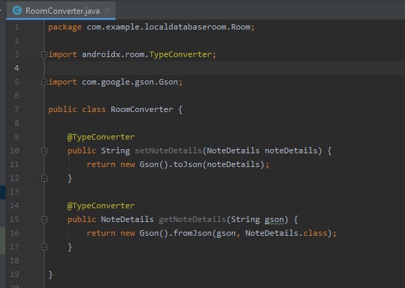 room database في Android Studio
