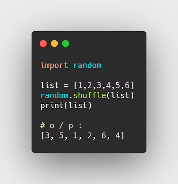 طباعة list كامله بشكل عشوائي ببايثون طباعة list كامله بشكل عشوائي ببايثون