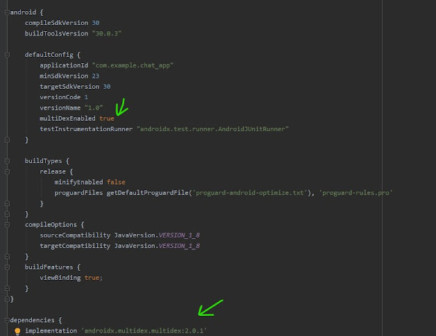 تثبيت اضافة multiDex