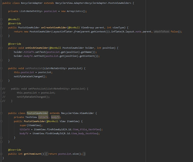 كلاس قاعدة البيانات الـ Room