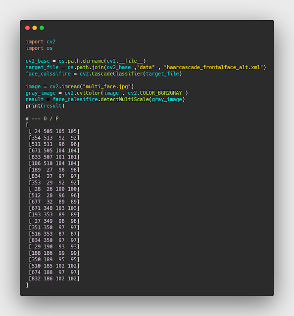 كيفية معرفة عدد الاوجه في الصورة opencv