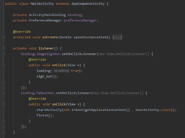 عمل انتقال من MainActivity الى UserActivity
