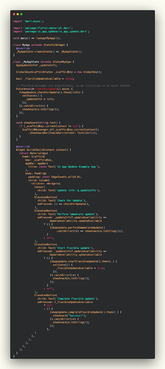 How to show update dialog in flutter How to show update dialog in flutter