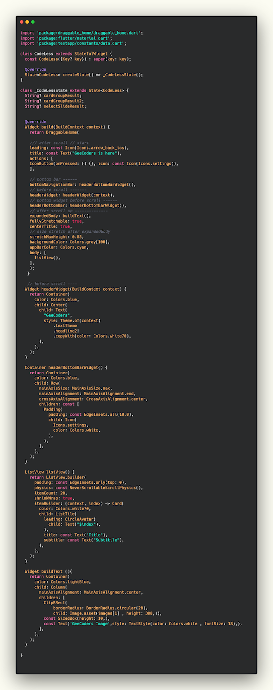 how to use DraggableHome