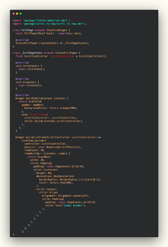 اظهار واخفاء زر الصعود الى الاعلى اثناء scroll في التطبيق