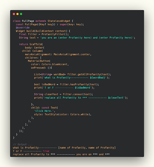 How to detect Profanity text in Flutter How to detect Profanity text in Flutter