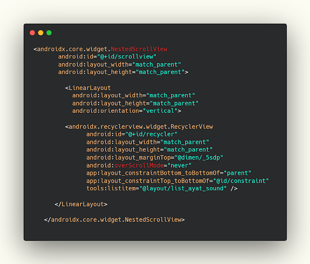 منع تحريك الrecyclerView لوحدها وتحريك تصميم الصفحه بشكل كامل